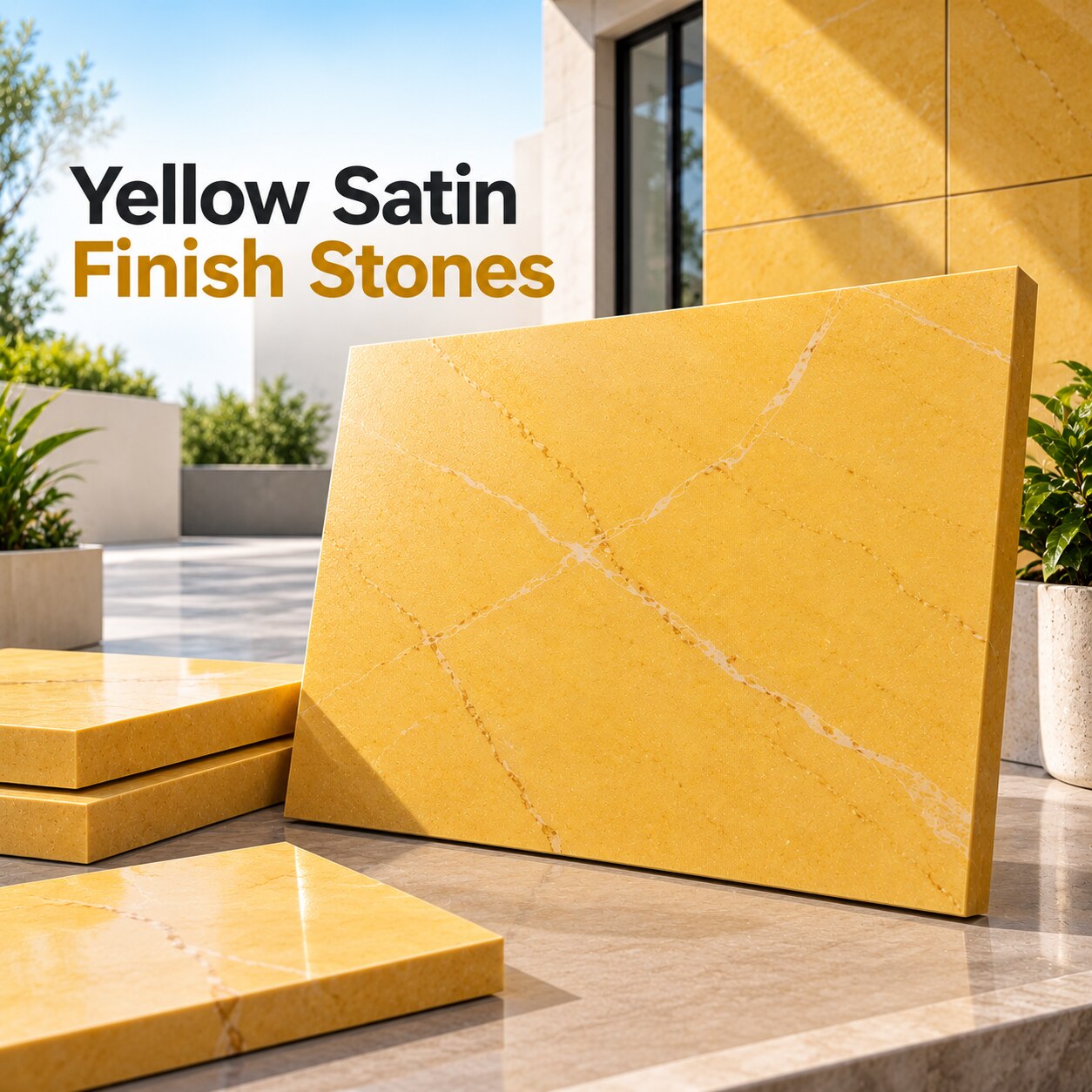 Yellow Satin Finish Stones Available near Gauthapur Road for Dealers