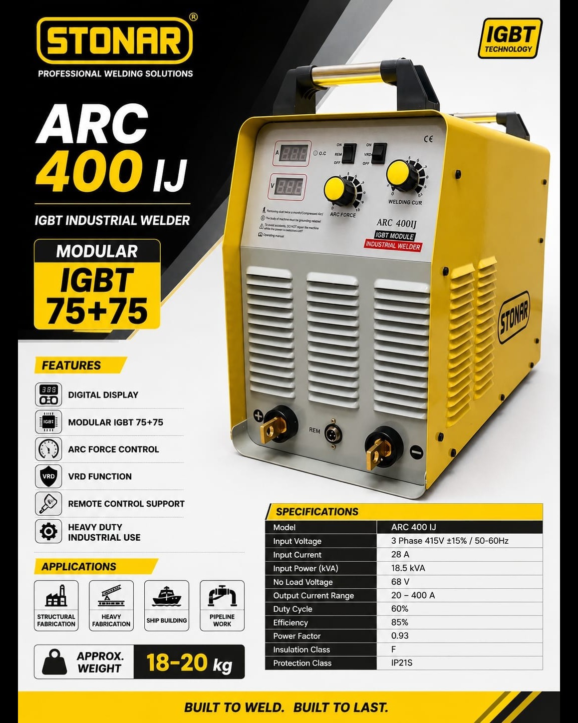 ARC 400IJ 3 PHASE WELDING MACHINE