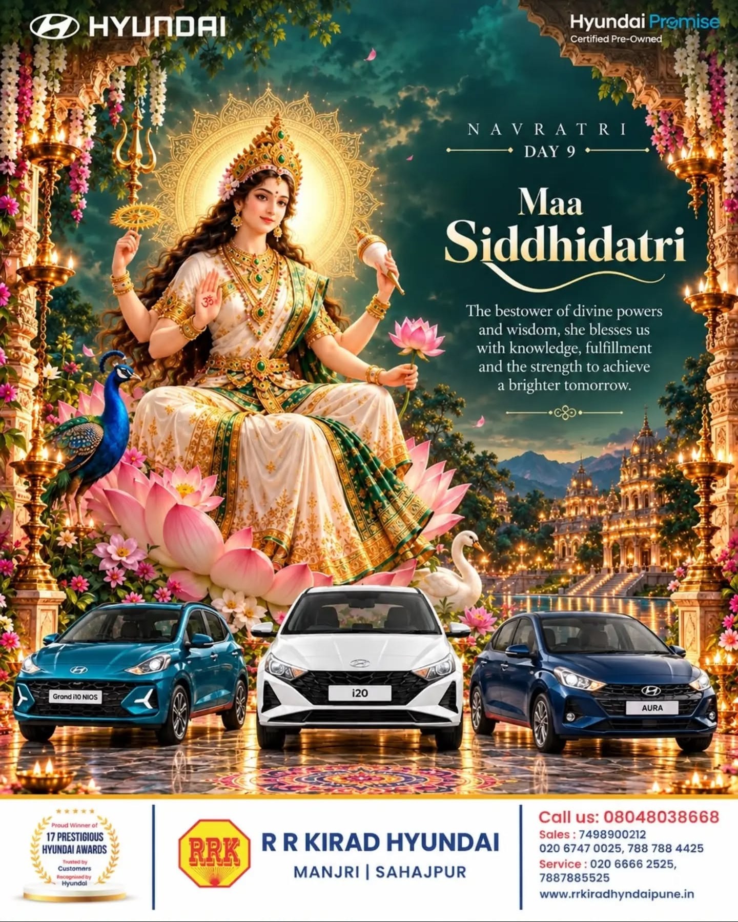 Celebrate Navratri Day 9 with RR Kirad Hyundai | Maa Siddhidatri’s Divine Blessings