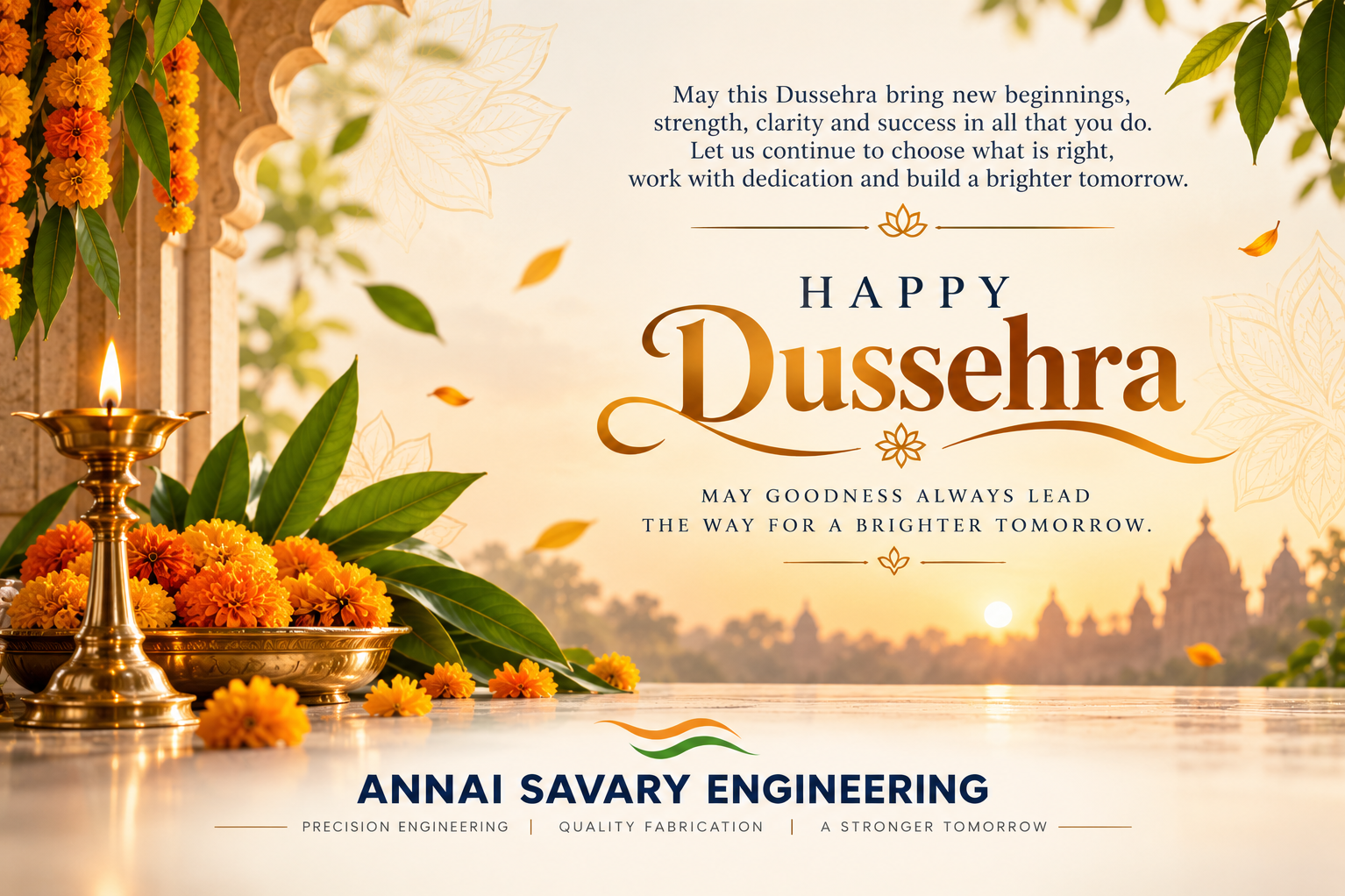 **Happy Dussehra from Annai Savary Engineering!** 🪔