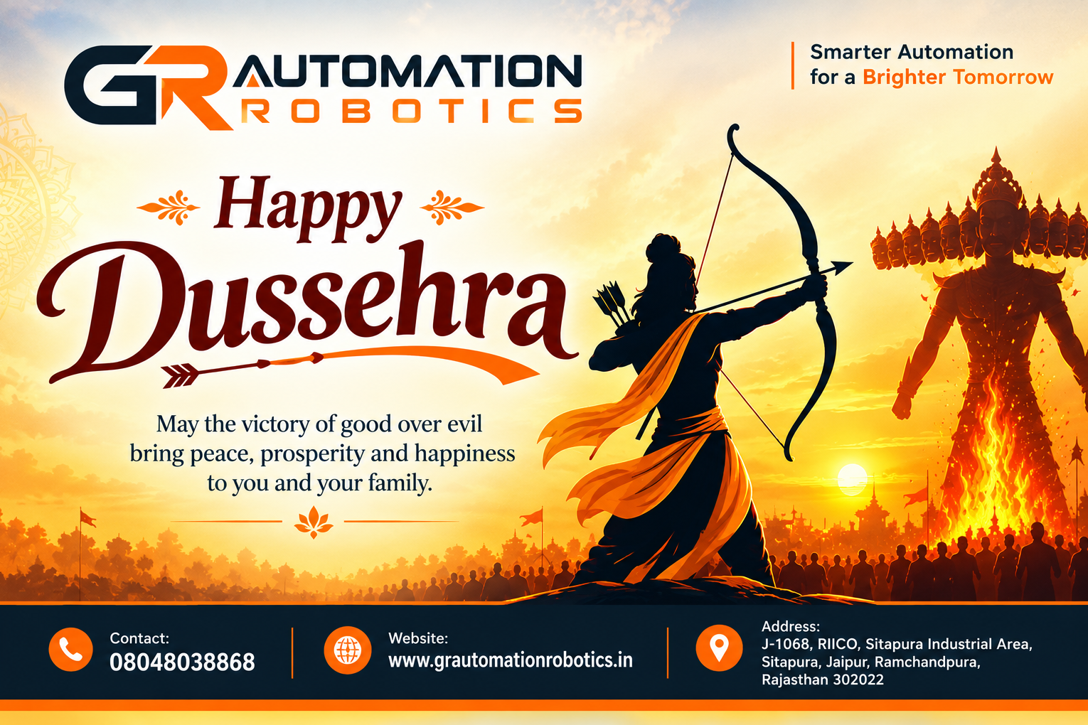 🏹 HAPPY DUSSEHRA from GR Automation Robotics