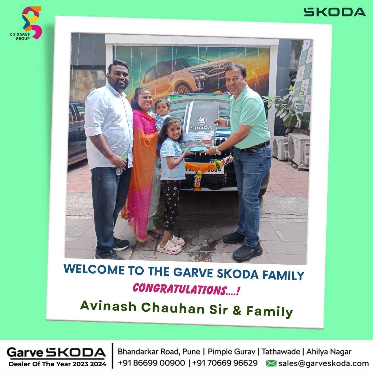 Welcome to the Garve Škoda Family | Congratulations, Avinash Chauhan Sir & Family
