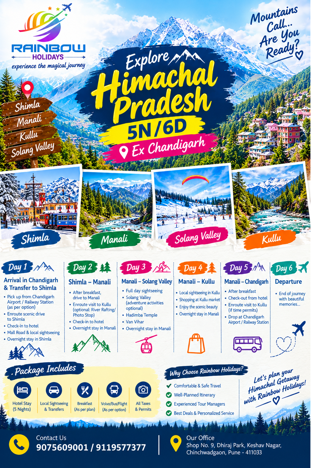 Mountains Are Calling! Shimla, Manali & Solang Valley Awaits You with Rainbow Holidays