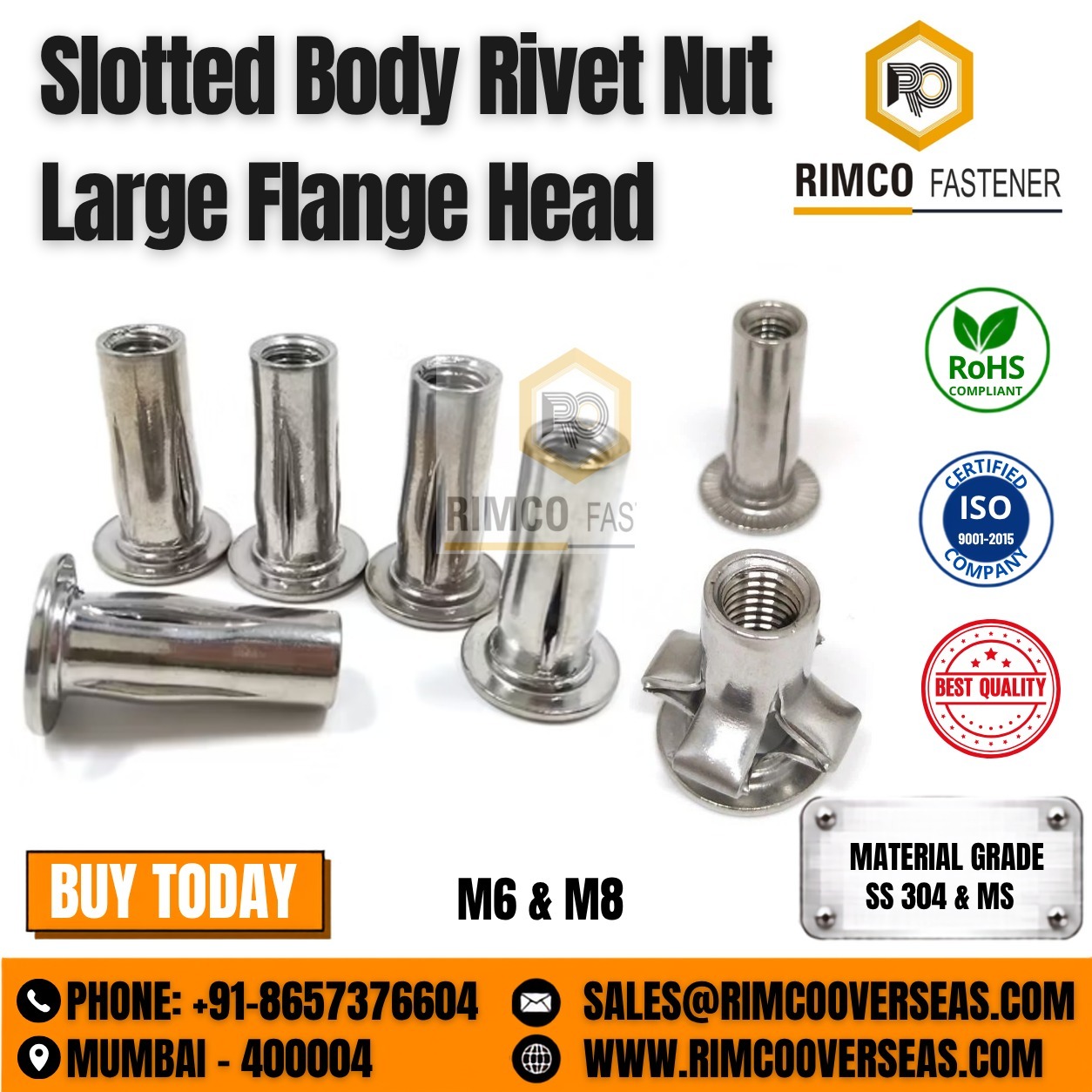 SLOTTED BODY RIVET NUT