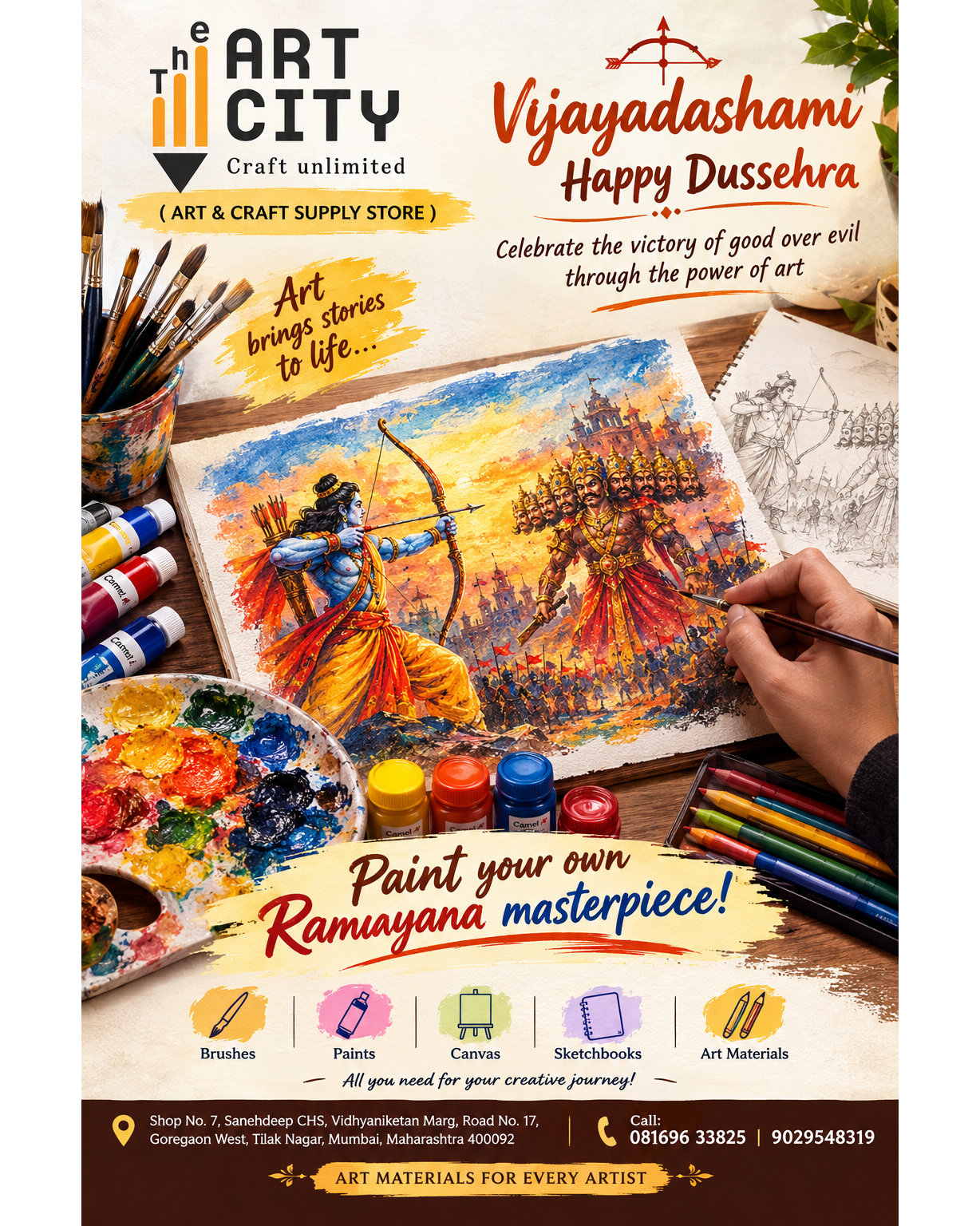 Celebrate the Victory of Good Over Evil! HAPPY DUSSEHRA – THE ART CITY ( JAY SHREE RAM )