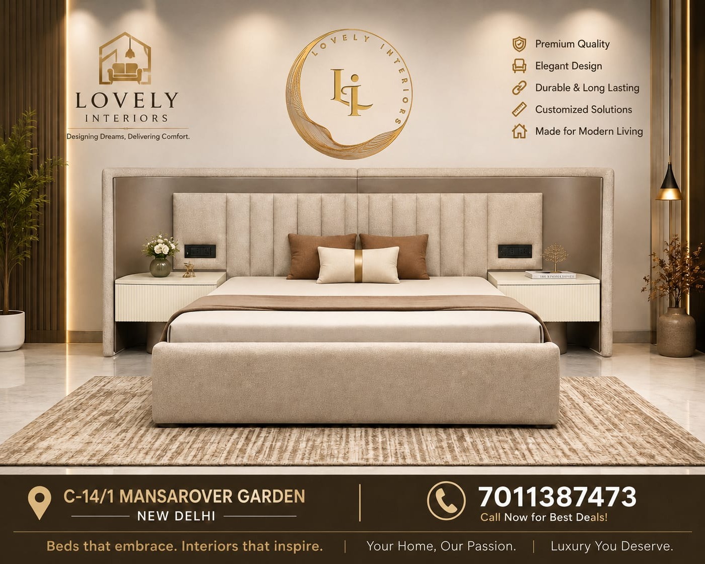 Stylish factory ready bed in Ghaziabad
