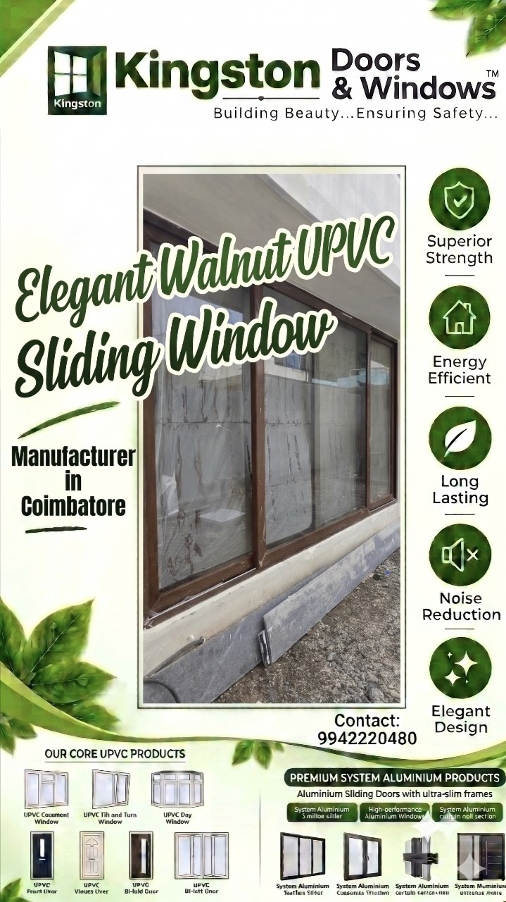 upvc walnet sliding window manufacturer in kochi