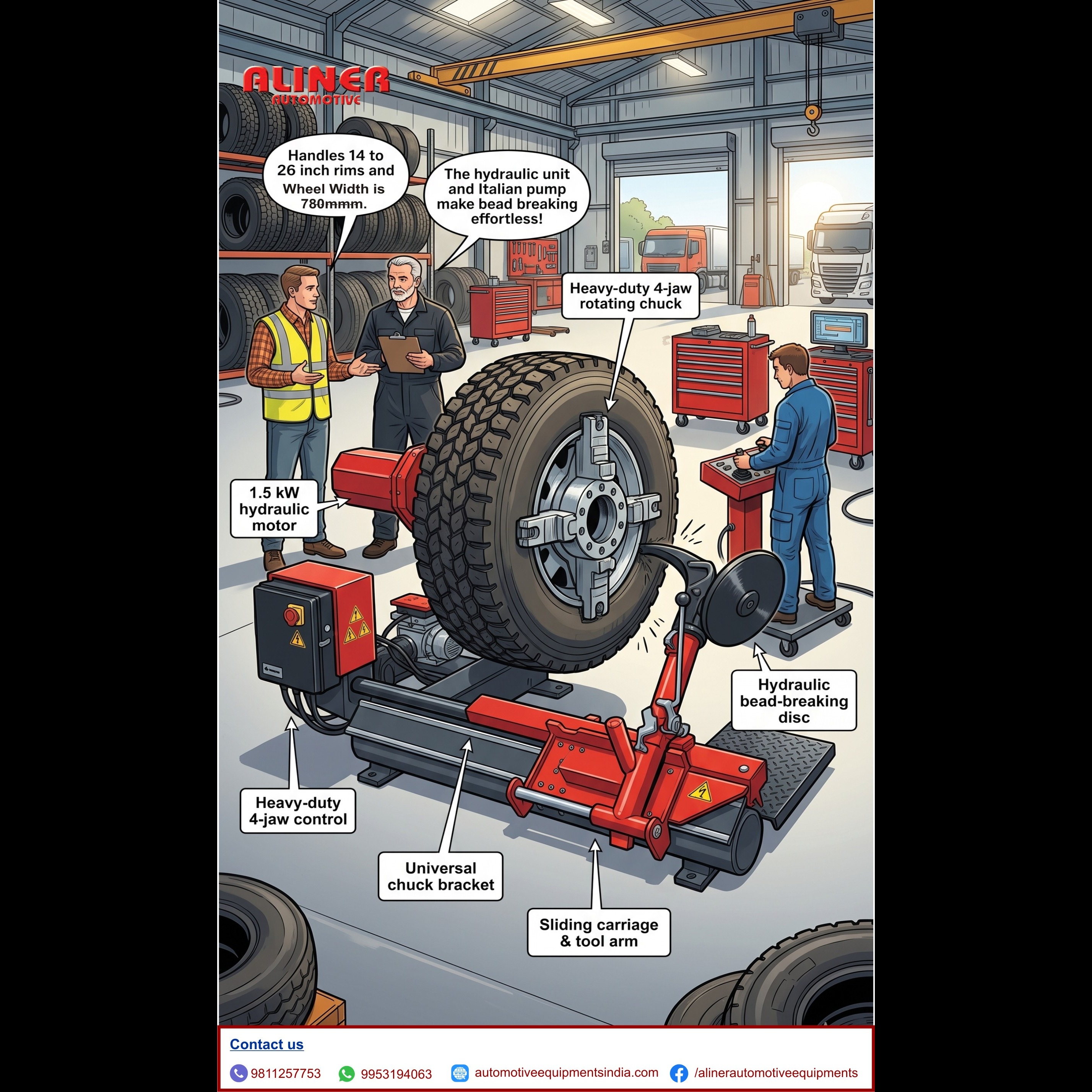 AUTOMATIC HEAVY DUTY TRUCK TYRE CHANGER