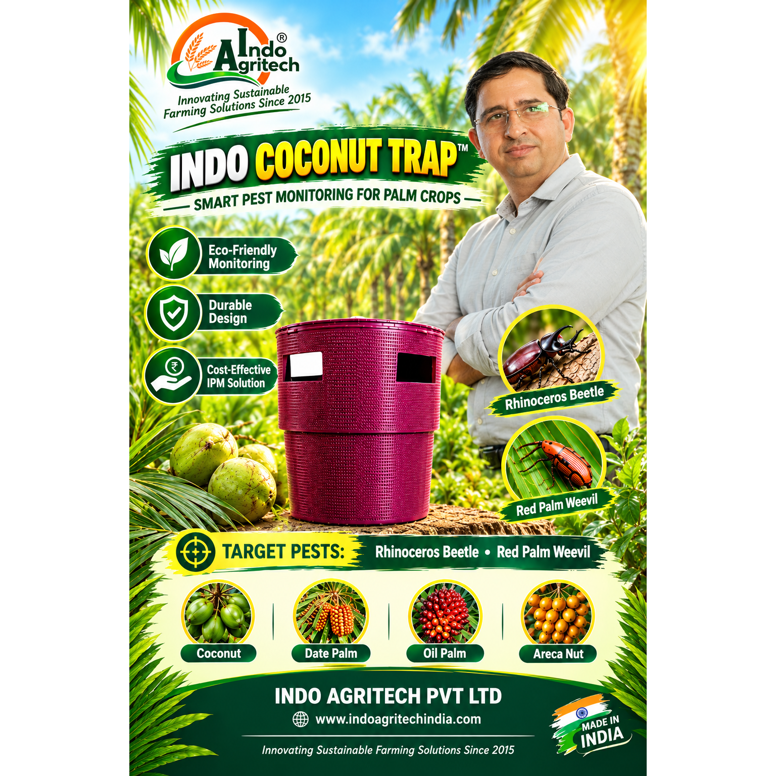 INDO COCONUT TRAP™ – Pheromone Trap for Coconut and Palm Pest Management