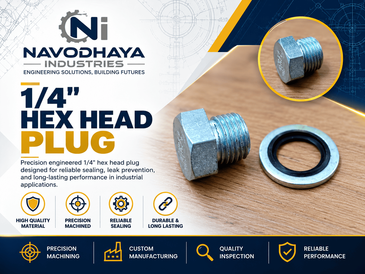 1/4" Hex Head Plug Manufacturers in Coimbatore