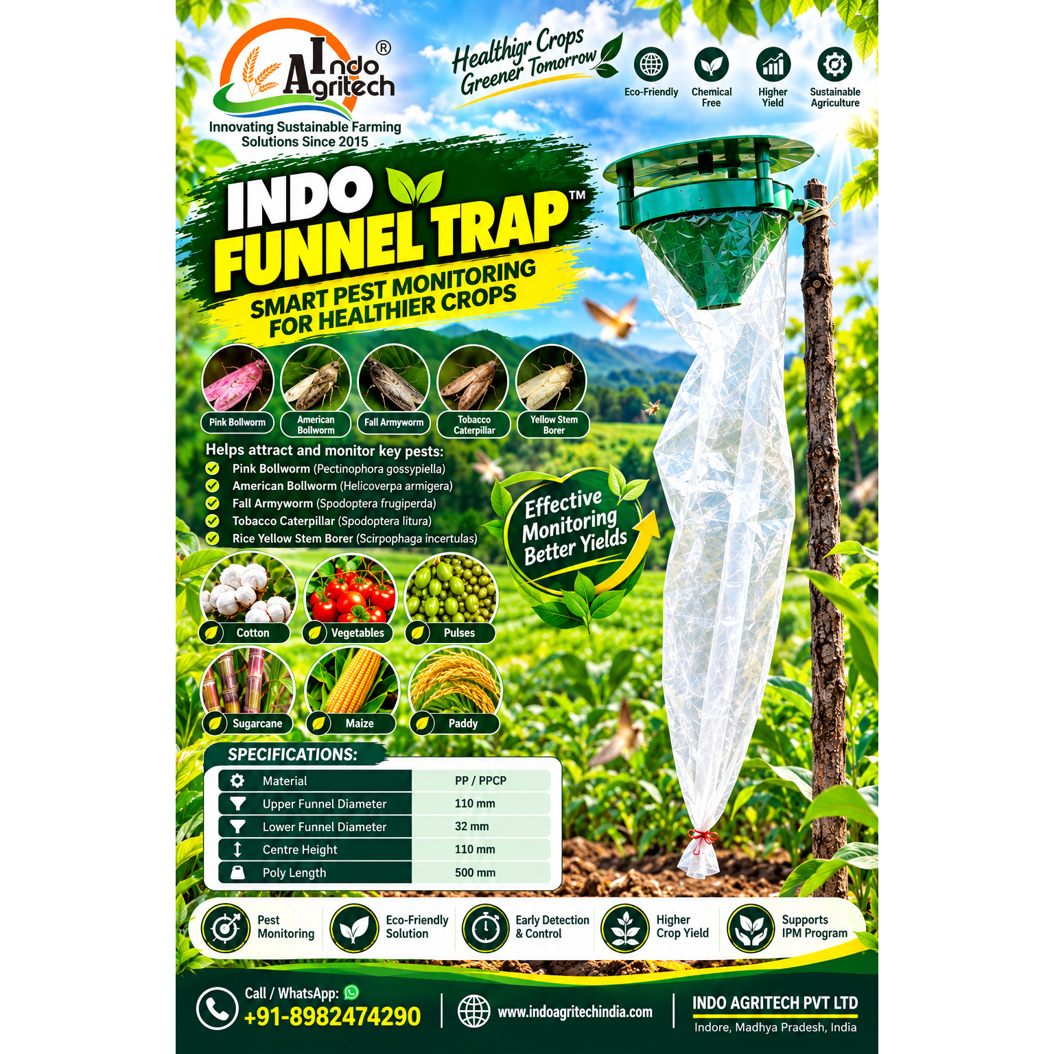 INDO FUNNEL TRAP™ | Pheromone Trap for Agricultural Pest Monitoring
