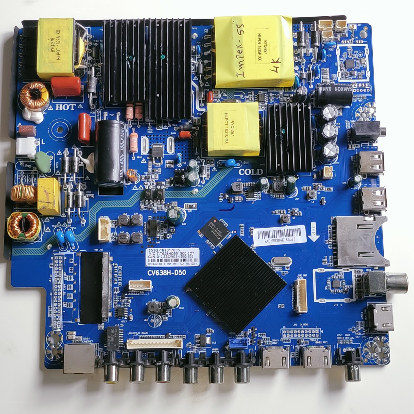 Impex 55 inch 4K LED TV CV638H-D50 Motherboard, Main Board, Main PCB