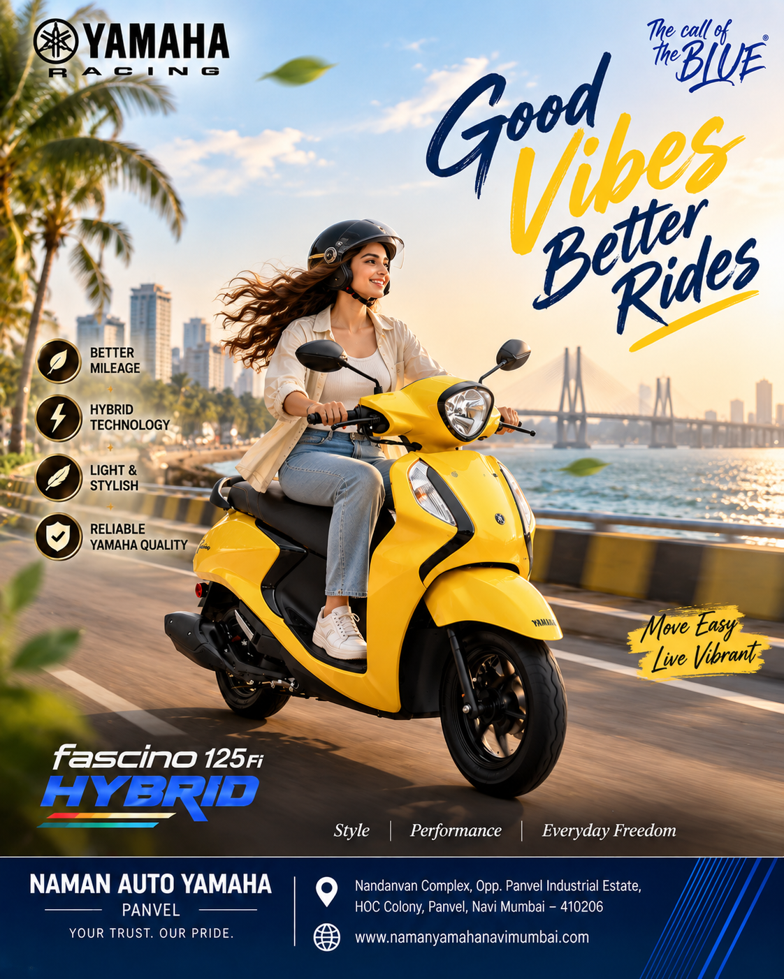 Good Vibes. Better Rides. Let the Breeze Lead! | Yamaha Fascino 125 Fi Hybrid