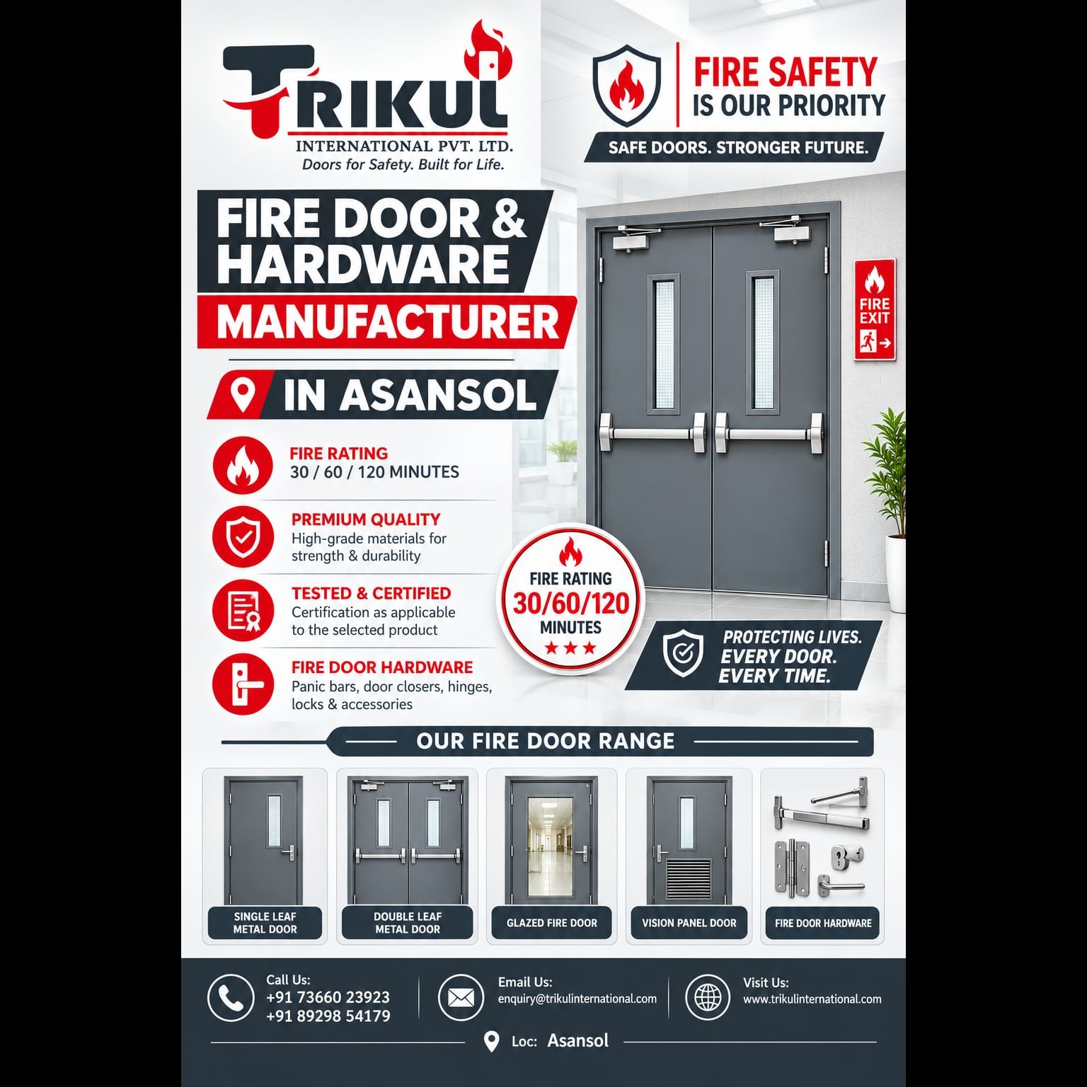 Fire Door & Hardware Manufacturer in Asansol | Trikul International