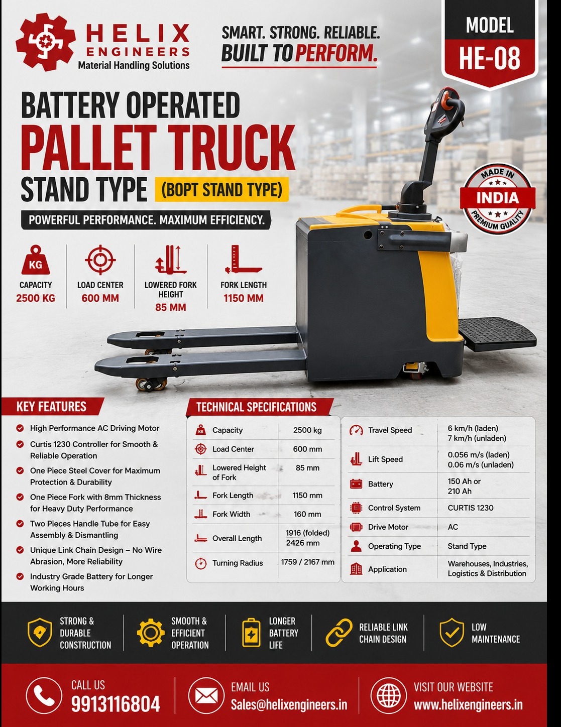Improve Warehouse Productivity with Electric Pallet Jacks from Helix Engineers