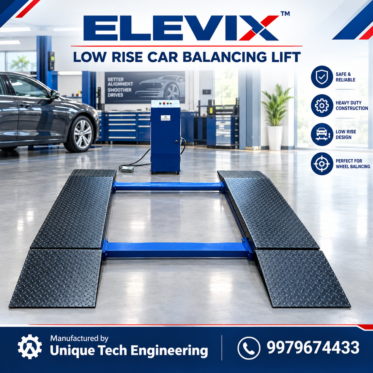 Car balancing scissor lift manufacturing in Rajkot