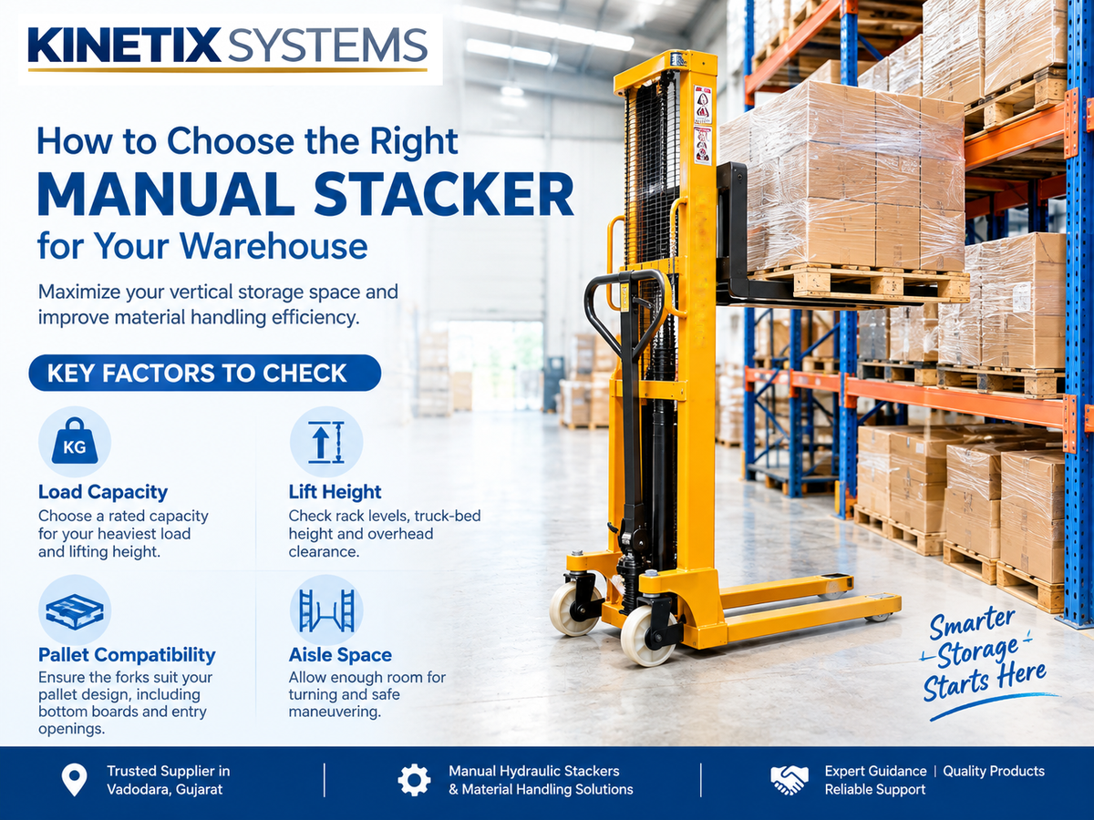 Choose the Right Manual Stacker for High-Density Storage Warehouses in Savli & Waghodia: