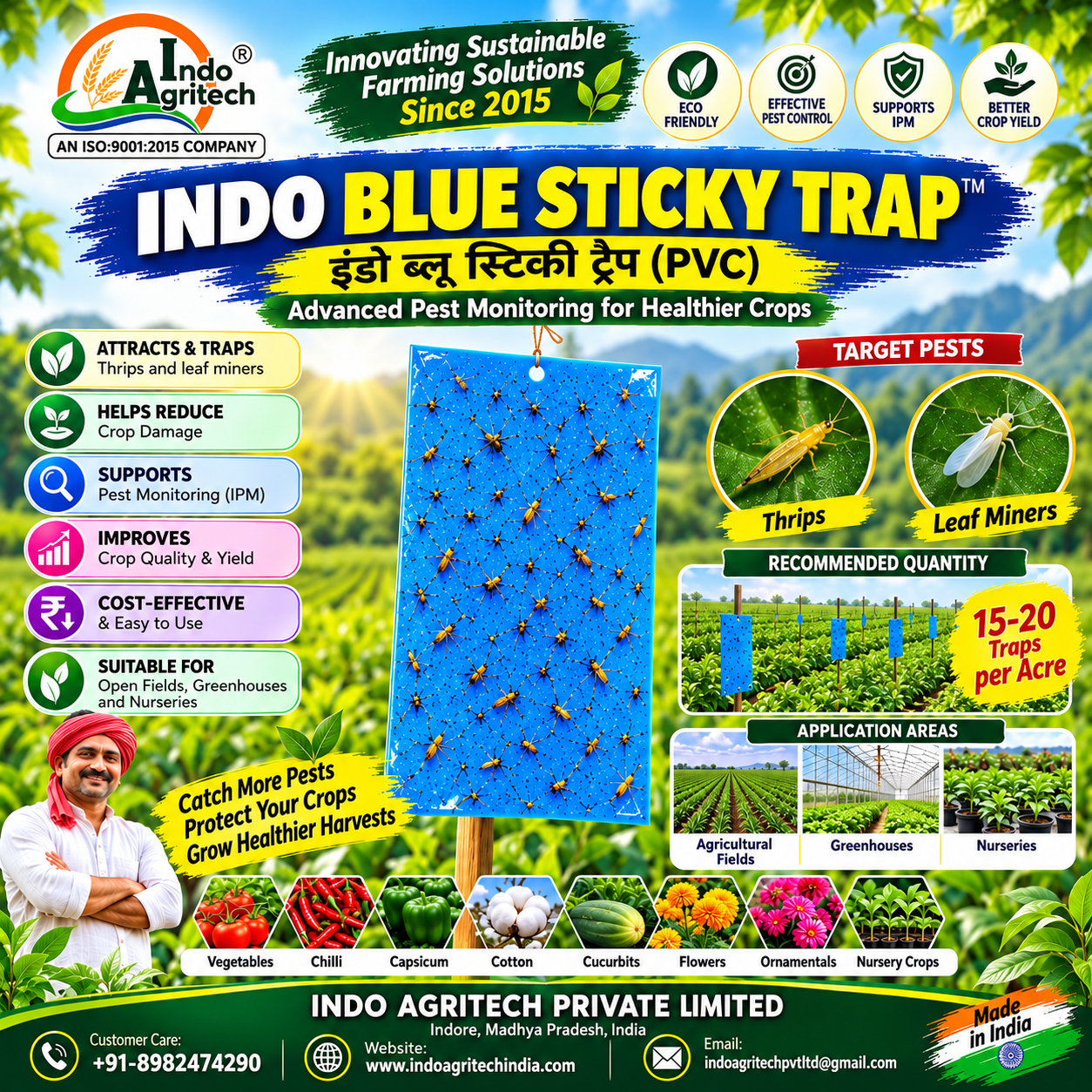 INDO BLUE STICKY TRAP™ – Blue Sticky Trap for Thrips Monitoring