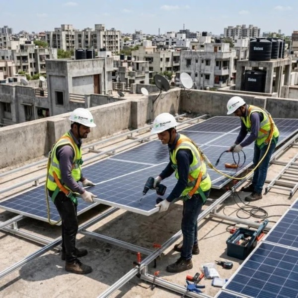 RESIDENTIAL SOLAR PANEL INSTALLATION IN BAPUNAGAR, AHMEDABAD