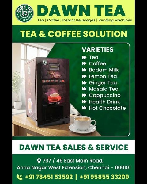 BUDGET FRIENDLY TEA AND COFFEE VENDING MACHINE AND PREMIXES IN CHENNAI