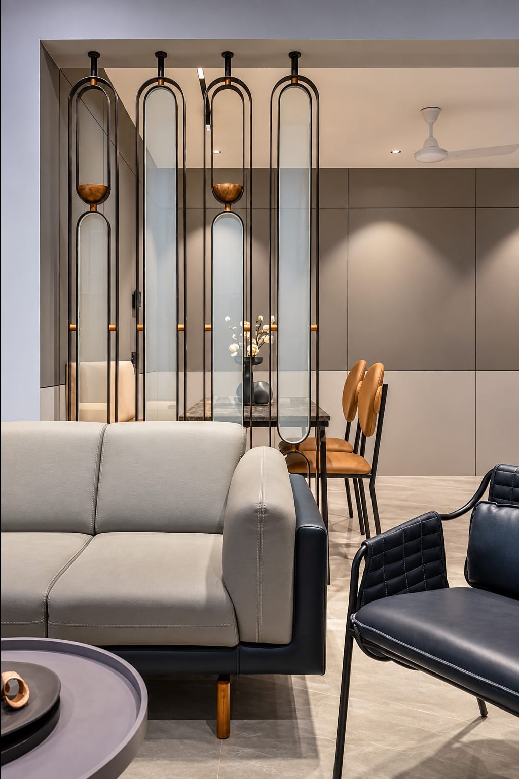 Living Room Interior Design with Elegant Partition | Anna Nagar