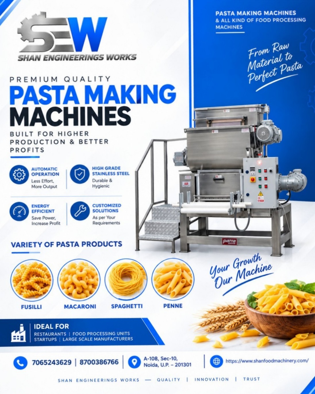 π Start Your Pasta Manufacturing Business with SHAN ENGINEERINGS WORKS | Pasta Making Machine