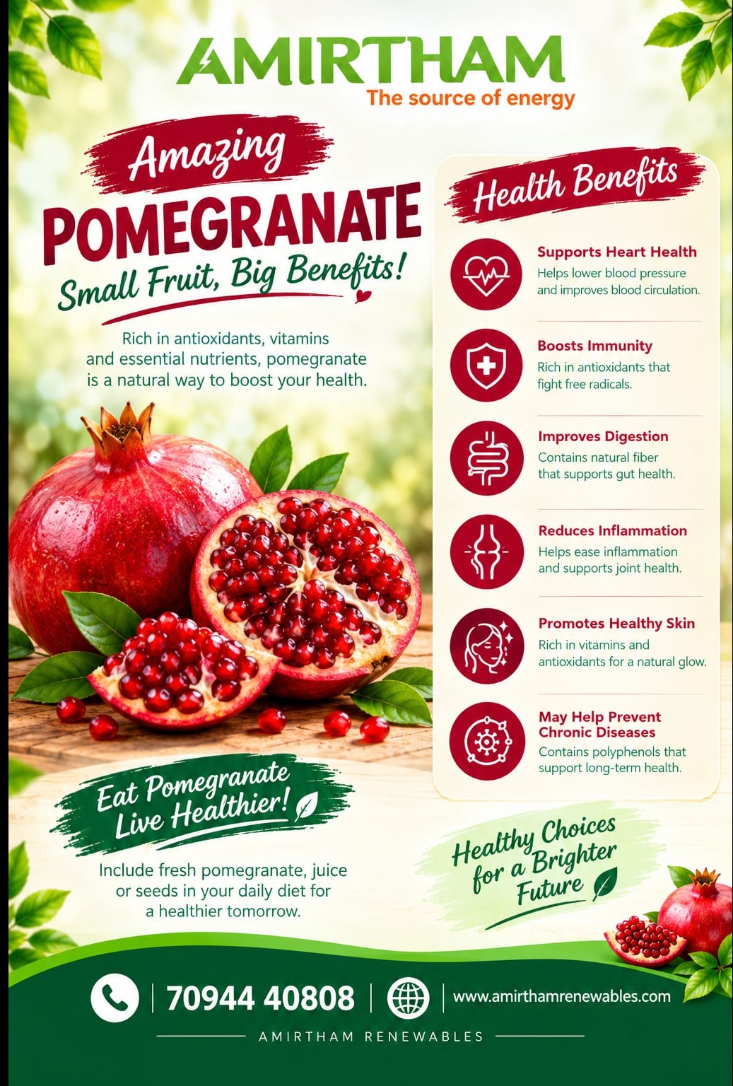 ❤️ Amazing Pomegranate – Small Fruit, Big Benefits! 🍎
Discover the goodness of pomegranates! Packe...