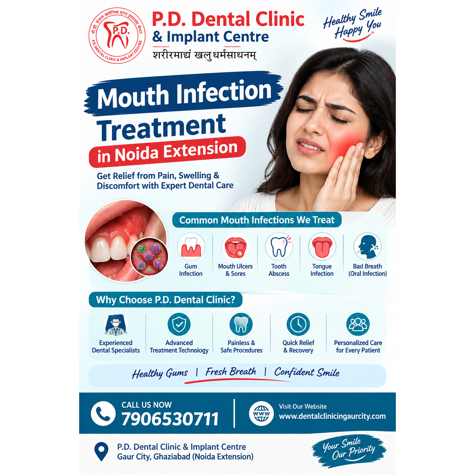 Mouth Infection Treatment in Noida Extension | P.D. Dental Clinic