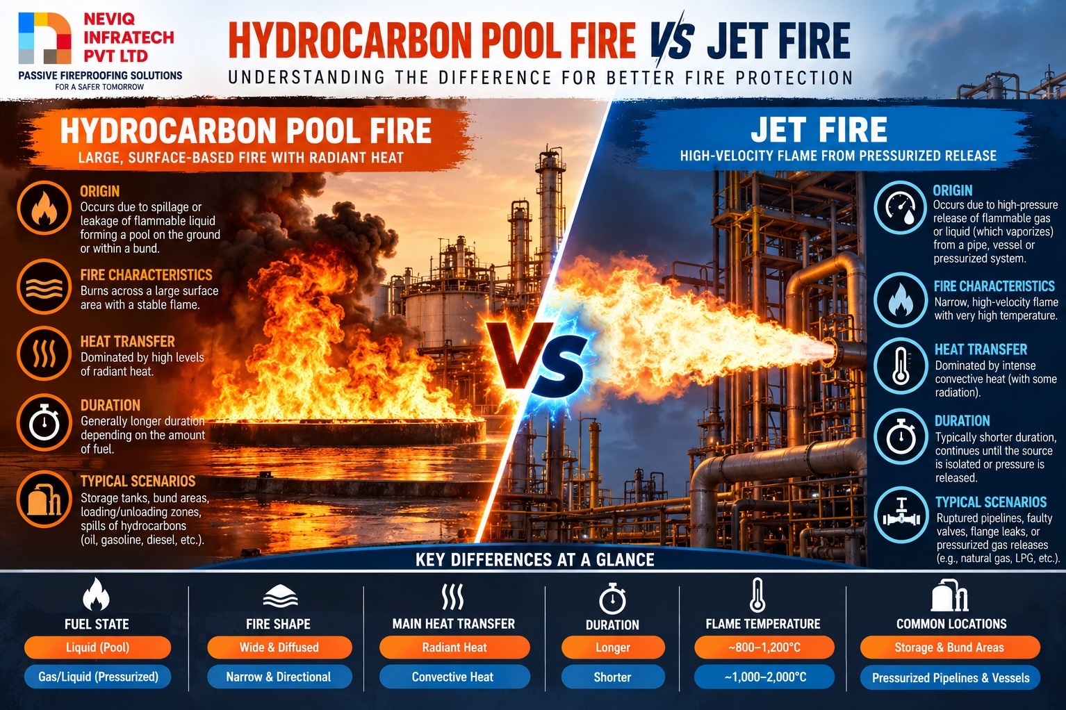 Hydrocarbon Pool Fire vs Jet Fire: Which Passive Fire Protection Does Your Facility Need?