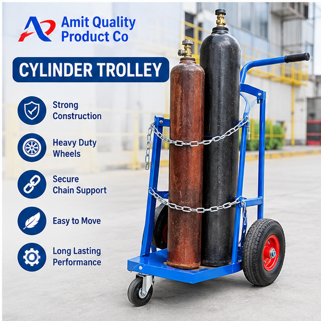 Oxygen Gas Cylinder Trolley.