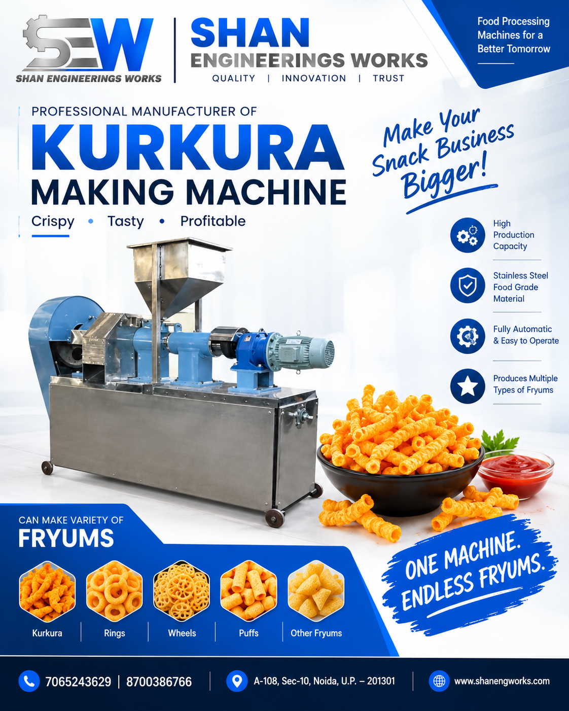Kurkura Making Machine | SHAN ENGINEERINGS WORKS ππ₯