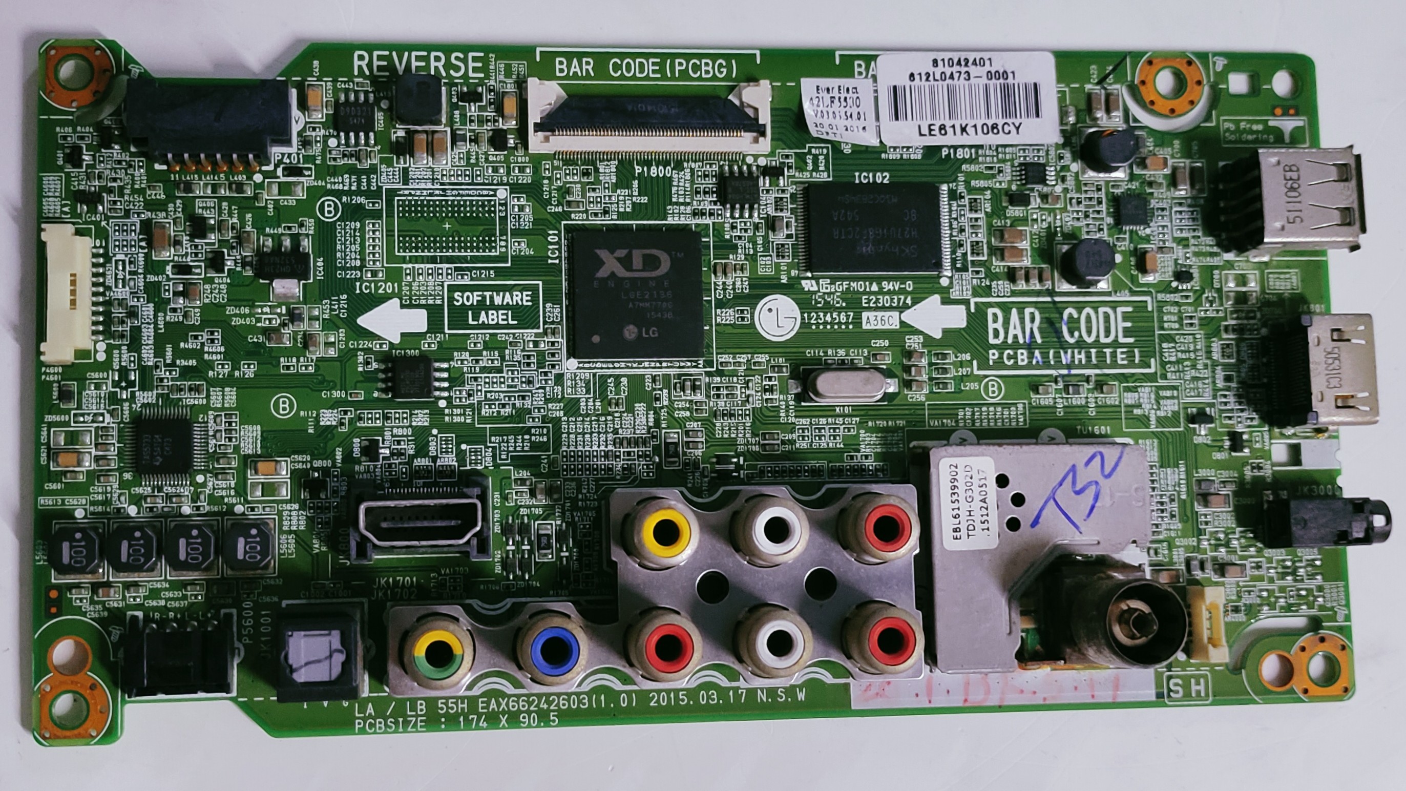 LG 42LF5530-TA LED Full HD TV Motherboard, Main Board, Main PCB