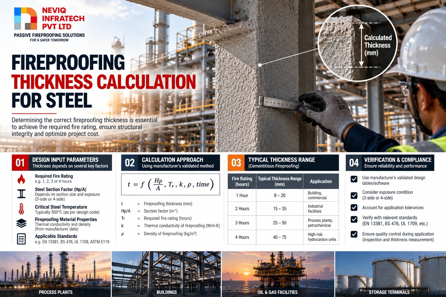 How Is Fireproofing Thickness Calculated for Steel?