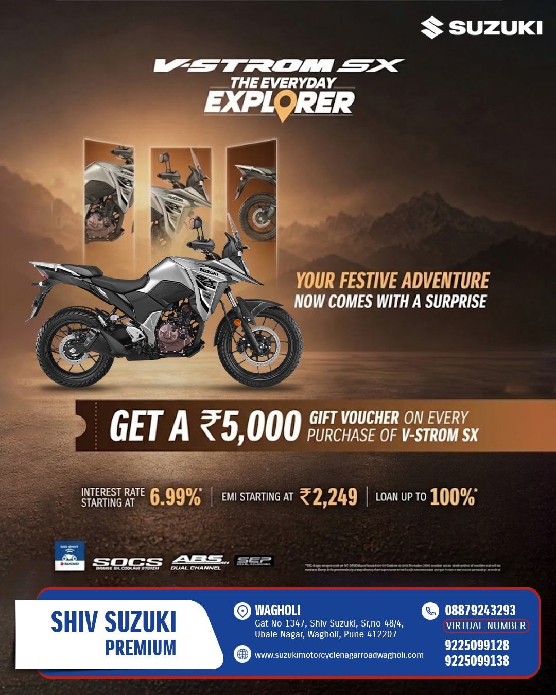 Experience Adventure with the Suzuki V-Strom SX at Shiv Suzuki Wagholi, Pune