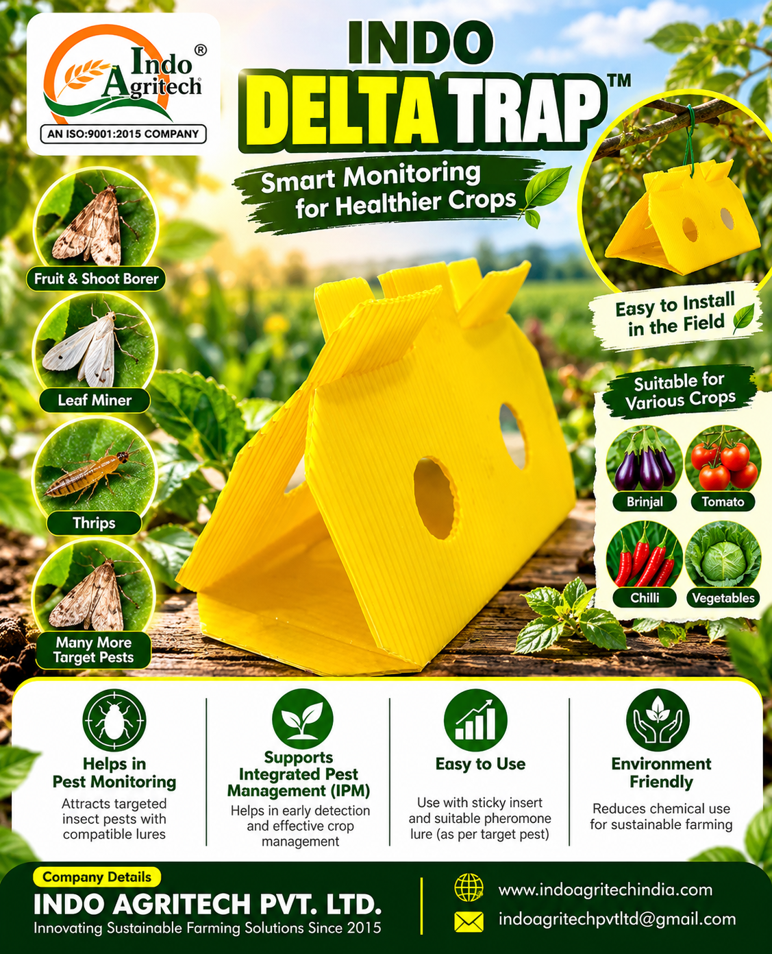 INDO DELTA STICKY TRAP™ – Delta Trap for Agricultural Pest Monitoring