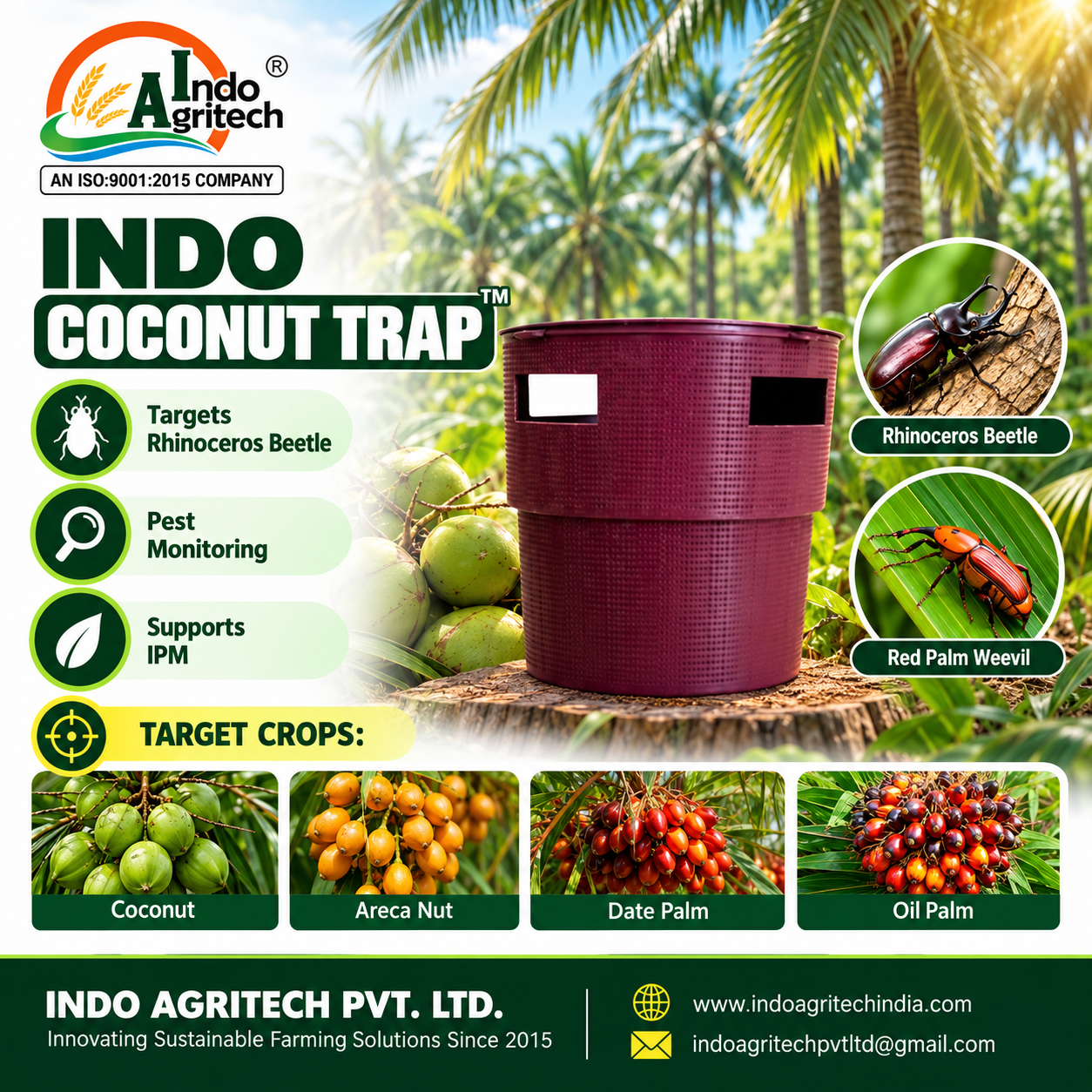 INDO COCONUT TRAP™ – Pheromone Trap for Coconut and Palm Pest Management