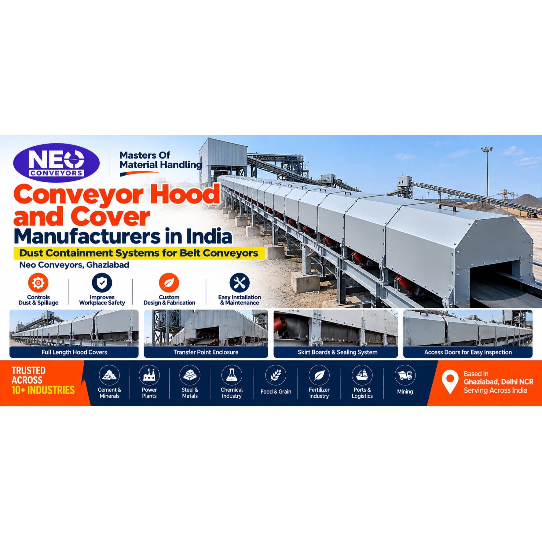 Conveyor Hood and Cover Manufacturers in India — Dust Containment Systems for Belt Conveyors