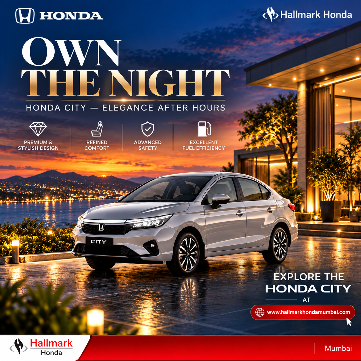 Honda City – Own the Night | Elegance After Hours with Hallmark Honda Mumbai