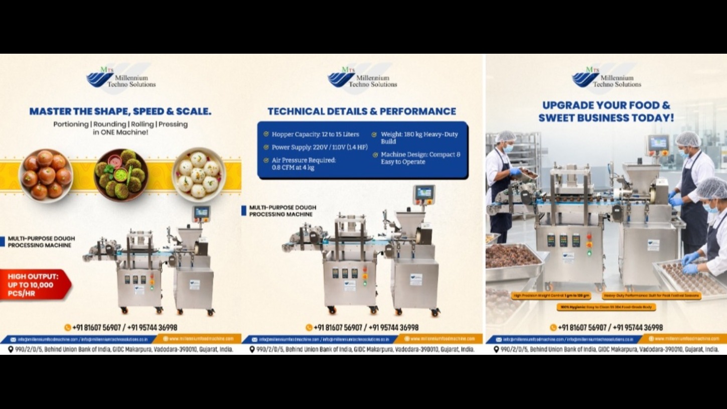 Master the Shape, Speed & Scale of Your Sweets & Food Business! π
Take your production to the ne...