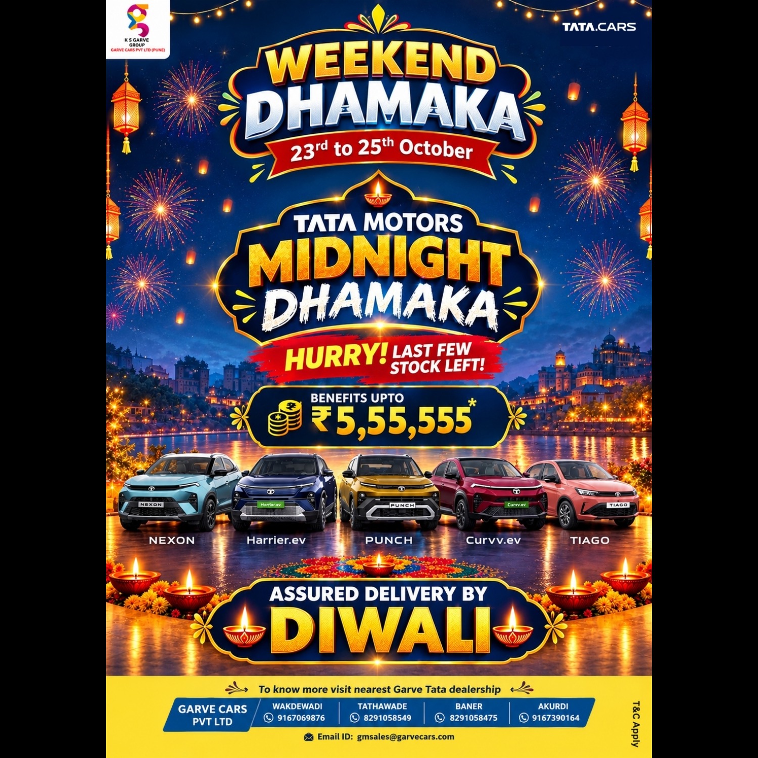 🔥 WEEKEND DHAMAKA IS HERE! 🔥
This Diwali, make your dream of driving home a TATA car come true! �...