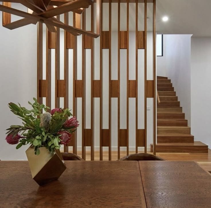 Wooden Staircase Partition Design | Anna Nagar
