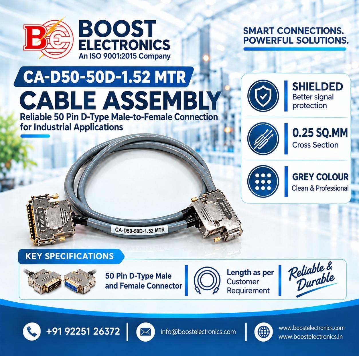 "š CA-D50-50D-1.52 MTR
Precision in Every Connection | Cable Assembly
āļø Quality assembly for depe...