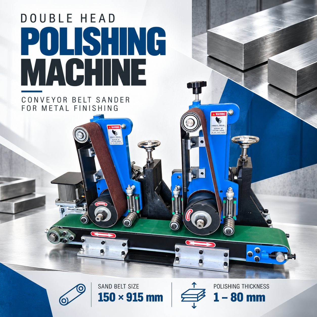Double Head Polishing Machine | Conveyor Belt Sander