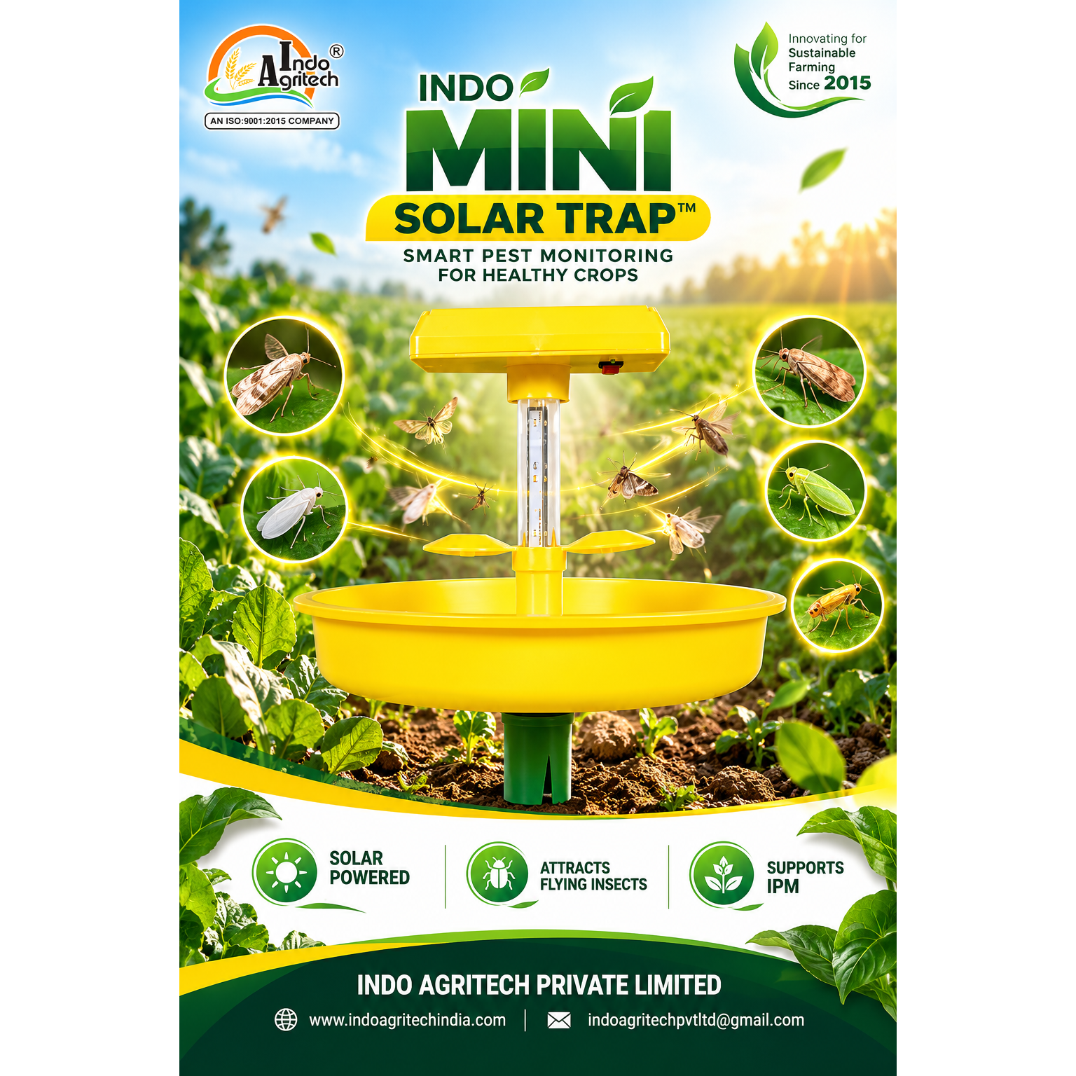 INDO MINI SOLAR TRAP™ – Smart Solar Pest Monitoring 🌱