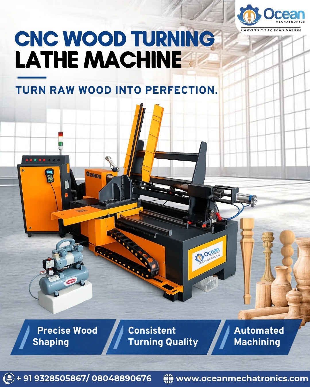 CNC Wood Turning Lathe Machine Manufacturer in Ahemdabad