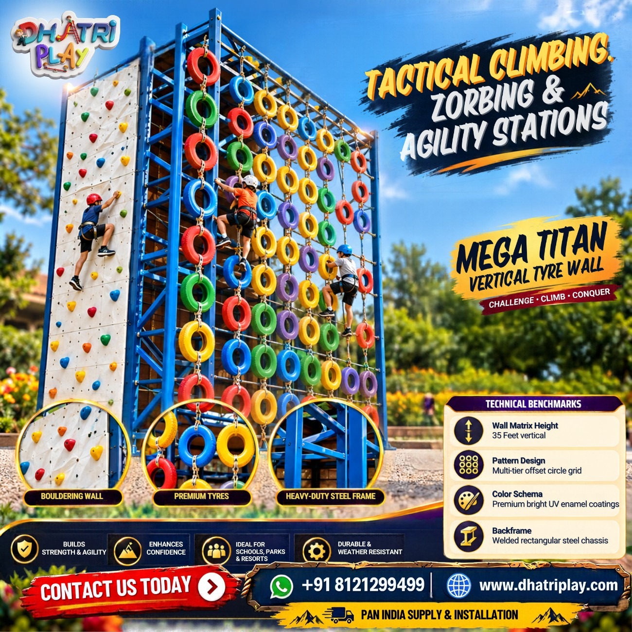 ποΈπ₯Mega Titan Vertical Tyre Wall β Challenge. Climb. Conquer!πͺπ§