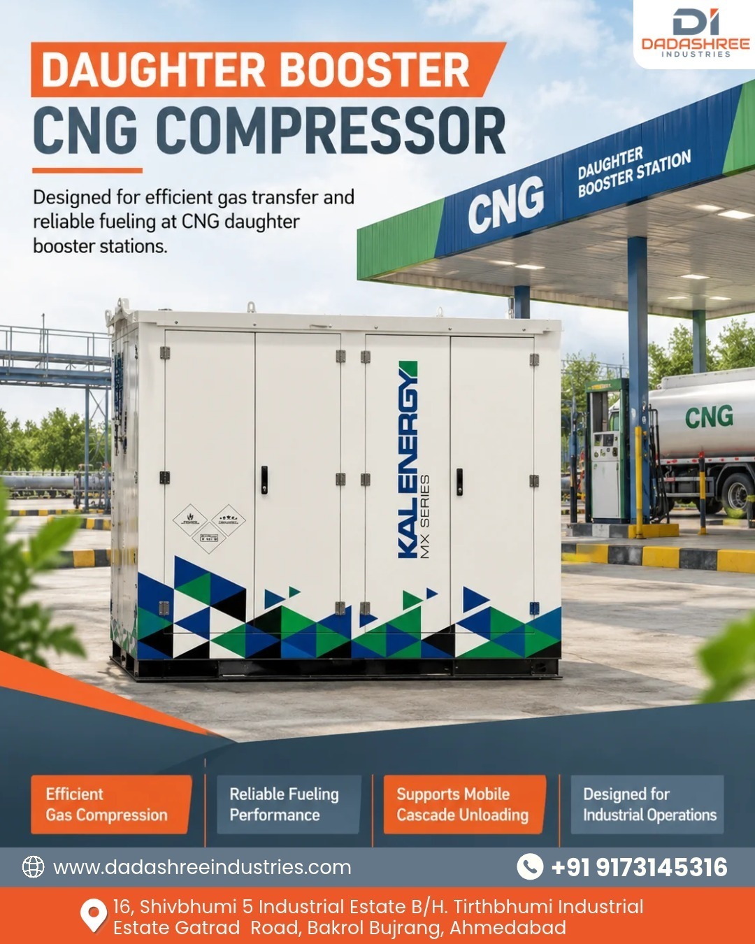 What Is a CNG Daughter Booster Compressor? Features, Benefits and Applications