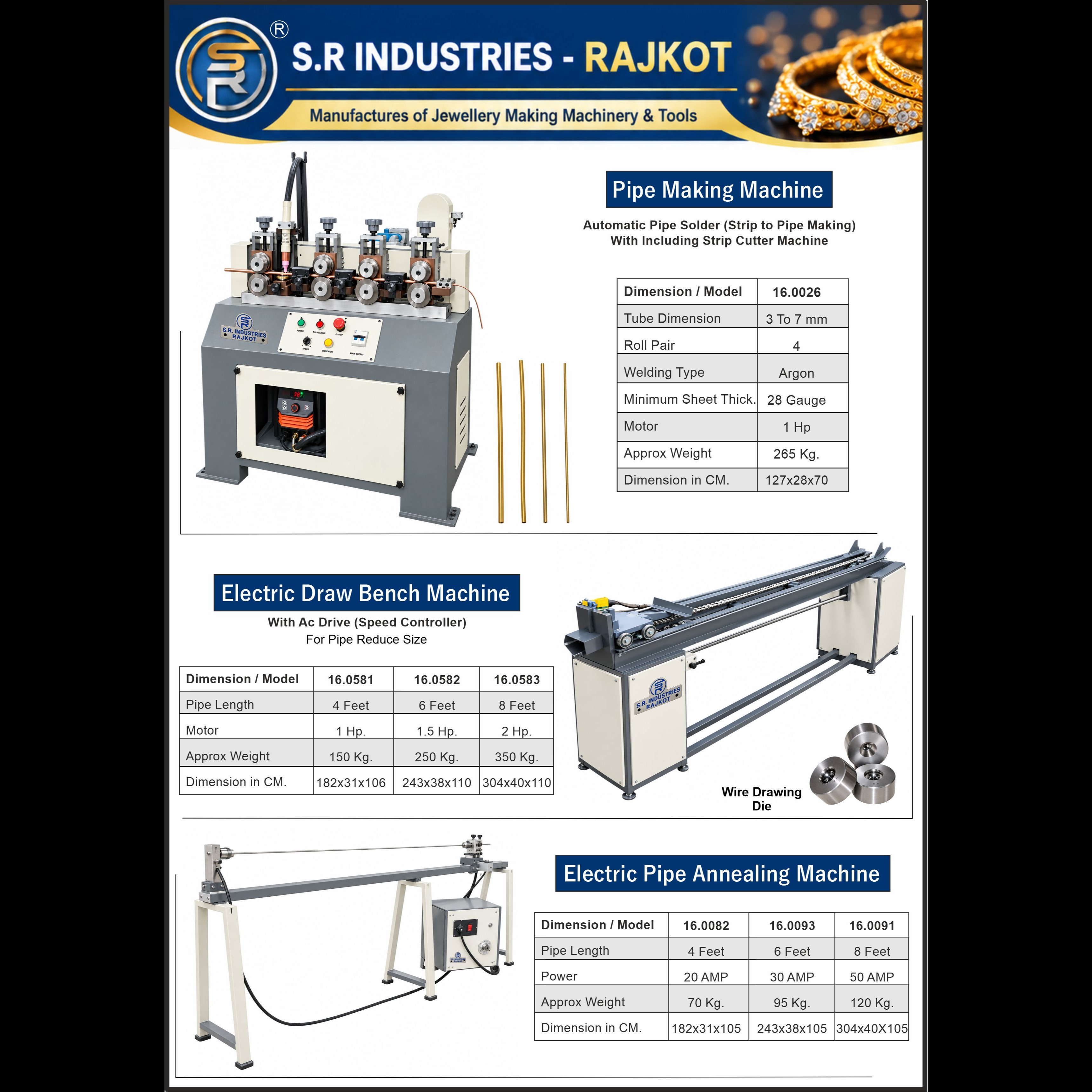 S.R INDUSTRIES - GOLD & SILVER HOLLOW PIPE MAKING MACHINE