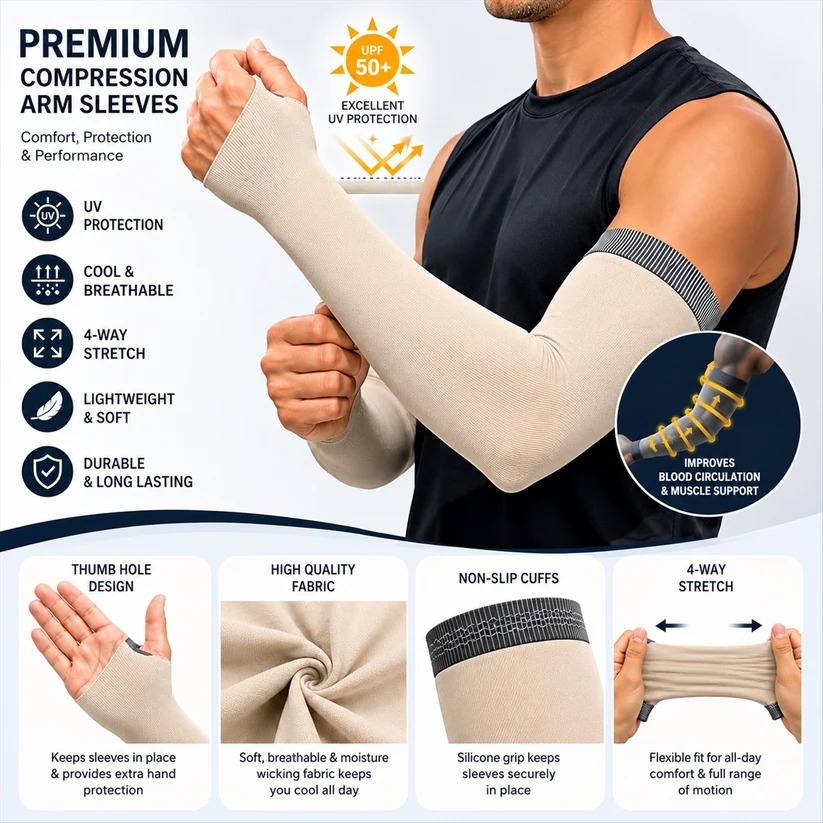UV Protection Arm Sleeves Wholesale/Dropshipping Supplier Gujarat
