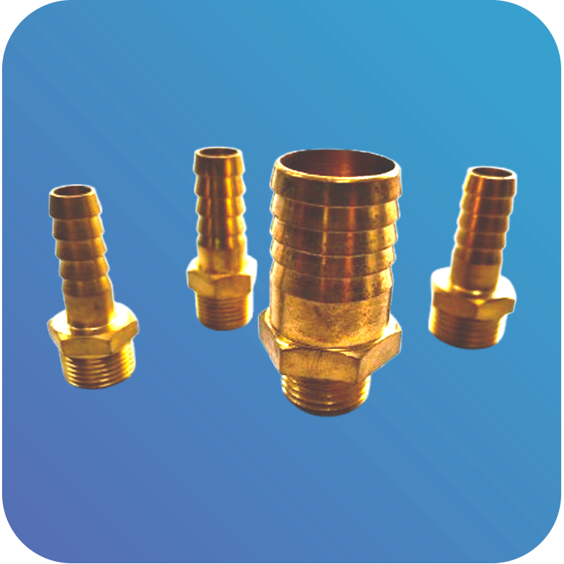 Male Brass Hose Nipple Fittings | Industrial Brass Connectors | Available in Nashik, Ambad